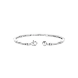 sterling silver bangle bracelet with cubic zirconia stones