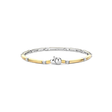 18k Gold Vermeil bangle bracelet with cubic zirconia stones