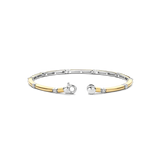 18k Gold Vermeil bangle bracelet with cubic zirconia stones