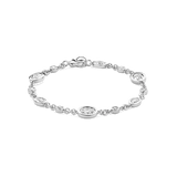 silver oval cz bracelet