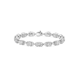 silver oval cz bracelet