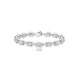 silver oval cz bracelet