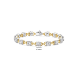 gold plated oval cz bracelet