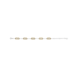 two tone link cz bracelet