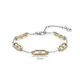 two tone link cz bracelet