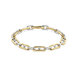 Chunky Open Link Bracelet with Round Zirconia
