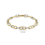 Chunky Open Link Bracelet with Round Zirconia
