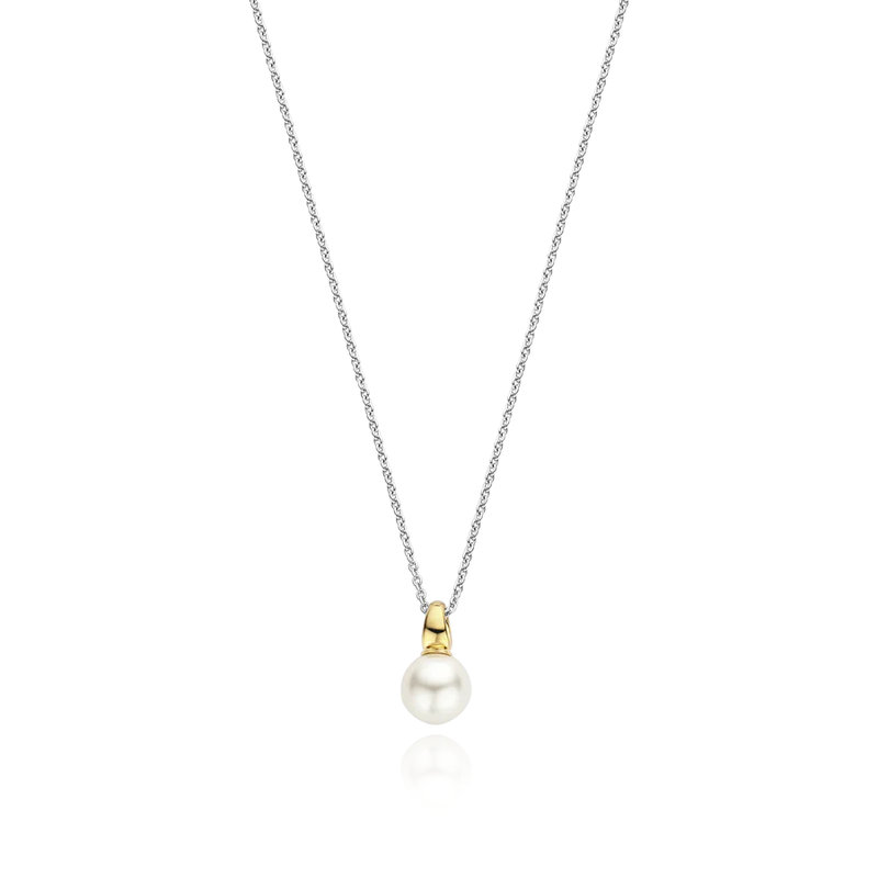 ti sento milano silver chain pearl yellow gold pendant necklace