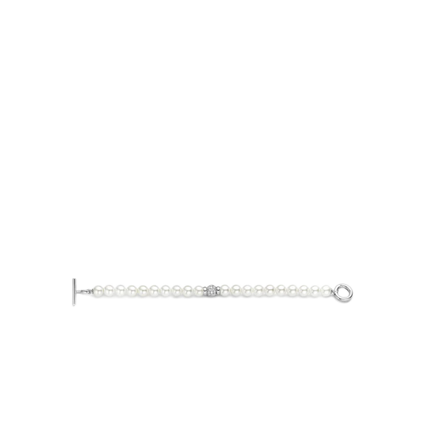 TI SENTO bracelet is formed of white pearls
