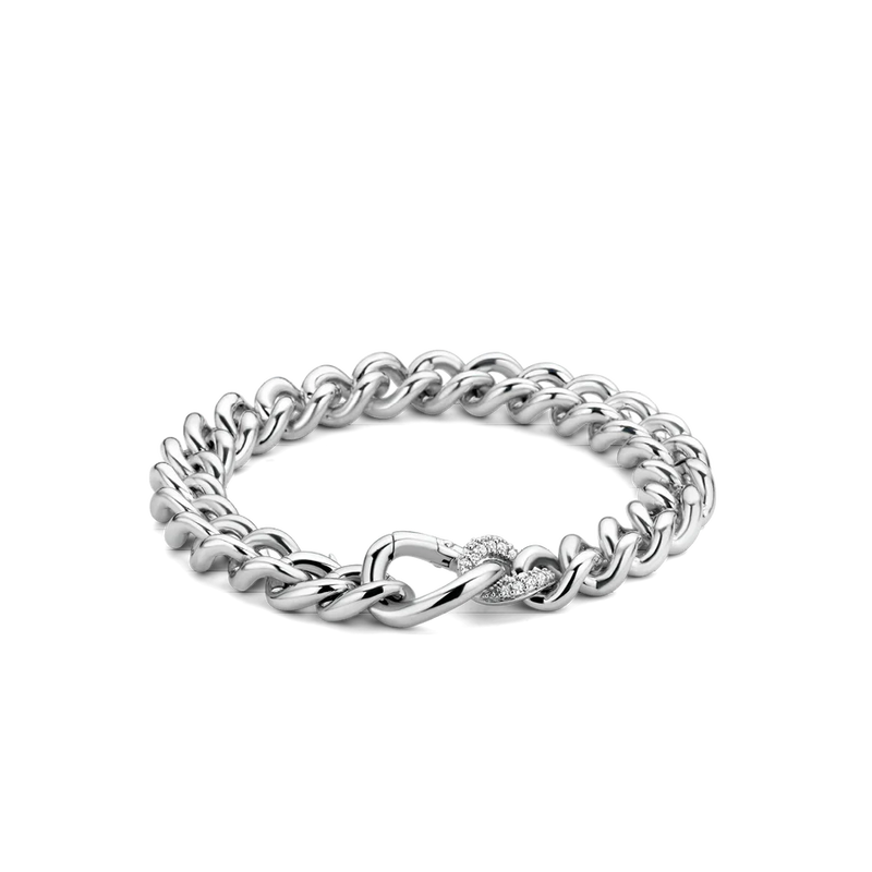 medium-size TI SENTO gourmet silver bracelet has a stream of luminous 925 sterling silver links