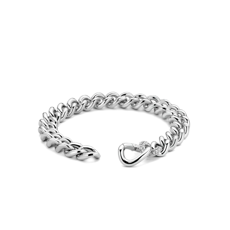 medium-size TI SENTO gourmet silver bracelet has a stream of luminous 925 sterling silver links