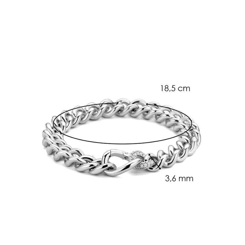 medium-size TI SENTO gourmet silver bracelet has a stream of luminous 925 sterling silver links