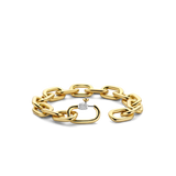 TI SENTO chunky chain silver bracelet has a stream of gold-plated links