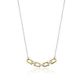 ti sento milano yellow gold silver cz cubic zirconia stones link chain necklace