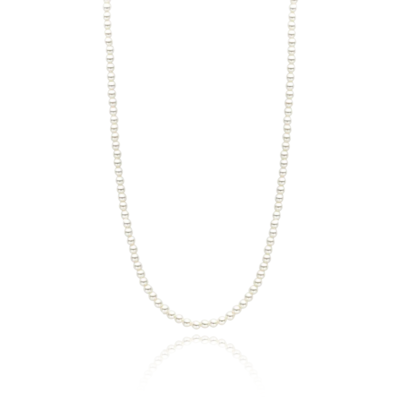 TI SENTO pearl silver necklace flaunts a stream of lustrous white pearls