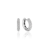 TI SENTO earrings are made from rhodium plated sterling silver and pavé set with brilliant-cut cubic zirconias laid out in two rows