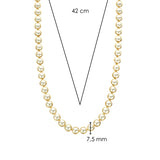 TI SENTO gold-plated silver necklace flaunts a stream of white pearls. Its extra-safe gold-plated lock