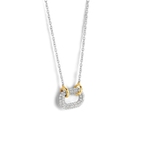 TI SENTO silver necklace flaunts a link handset with a pavé of white cubic zirconia stones