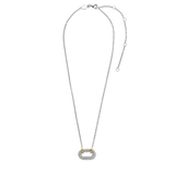 TI SENTO silver necklace flaunts a link handset with a pavé of white cubic zirconia stones