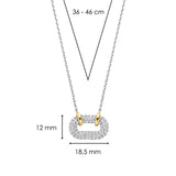 TI SENTO silver necklace flaunts a link handset with a pavé of white cubic zirconia stones