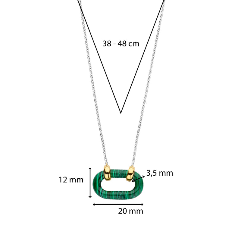 ti sento milano yellow gold malachite ring pendant necklace