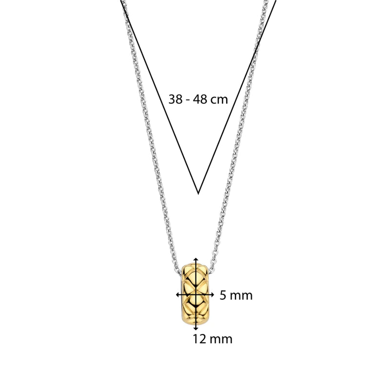 ti sento milano yellow gold  silver pendant necklace