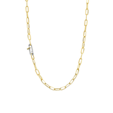 ti sento milano yellow gold silver chain link paper chain necklace