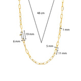 ti sento milano yellow gold silver chain link paper chain necklace