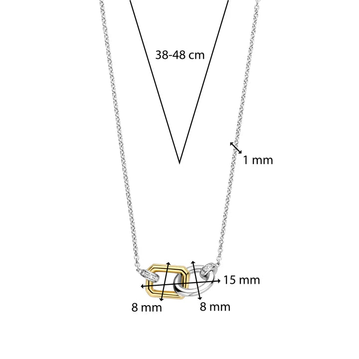 TI SENTO gold-plated link necklace
