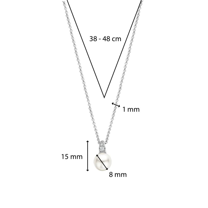 TI SENTO silver pearl necklace