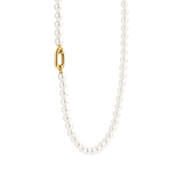 TI SENTO gold-plated pearl necklace