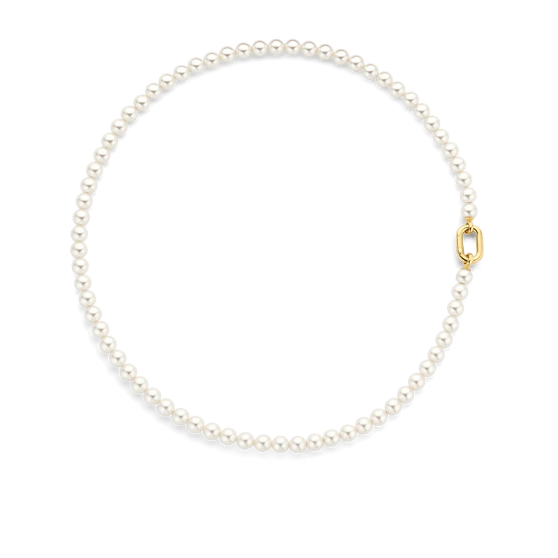 ti sento milano yellow gold pearl necklace