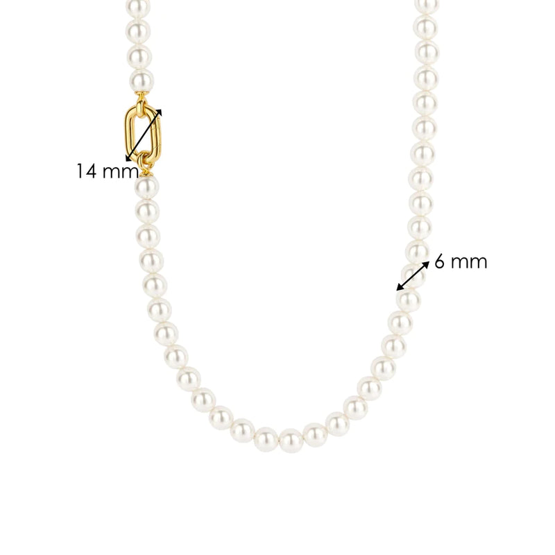 ti sento milano yellow gold pearl necklace