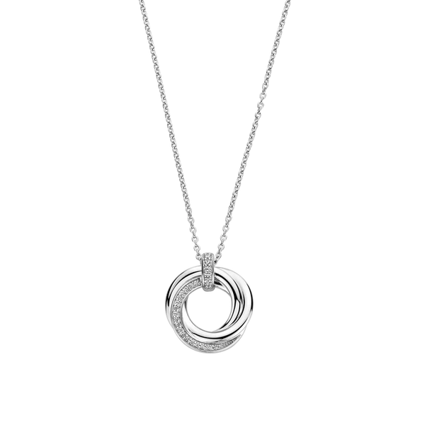 TI SENTO Silver Necklace. Crafted from 925 sterling silver and plated with platinum