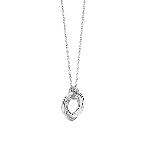 TI SENTO Silver Necklace. Crafted from 925 sterling silver and plated with platinum