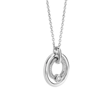 TI SENTO Silver Necklace showcasing a captivating design that embodies celestial elegance. Crafted from 925 sterling silver and then plated with precious platinum