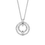 TI SENTO Silver Necklace showcasing a captivating design that embodies celestial elegance. Crafted from 925 sterling silver and then plated with precious platinum