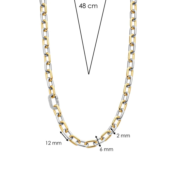 TI SENTO gold-plated silver Chain Link Necklace