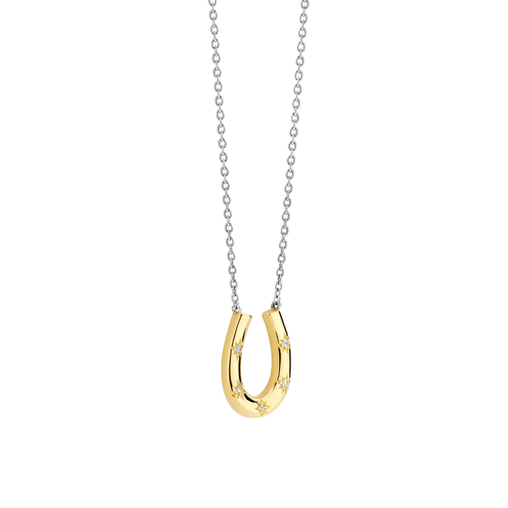 TI SENTO Gold-Plated Silver Horseshoe Necklace