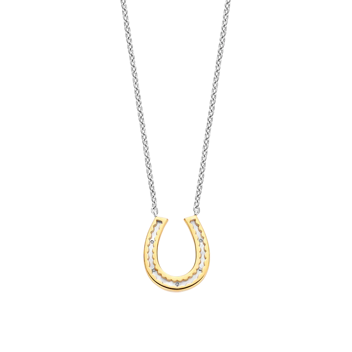 TI SENTO Gold-Plated Silver Horseshoe Necklace