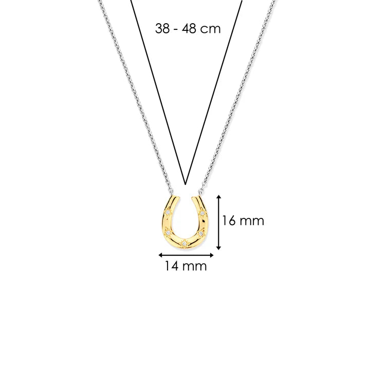 TI SENTO Gold-Plated Silver Horseshoe Necklace