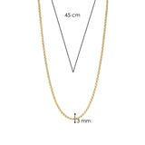 TI SENTO Gold-Plated Silver Mariner Necklace in 45 cm in yellow gold