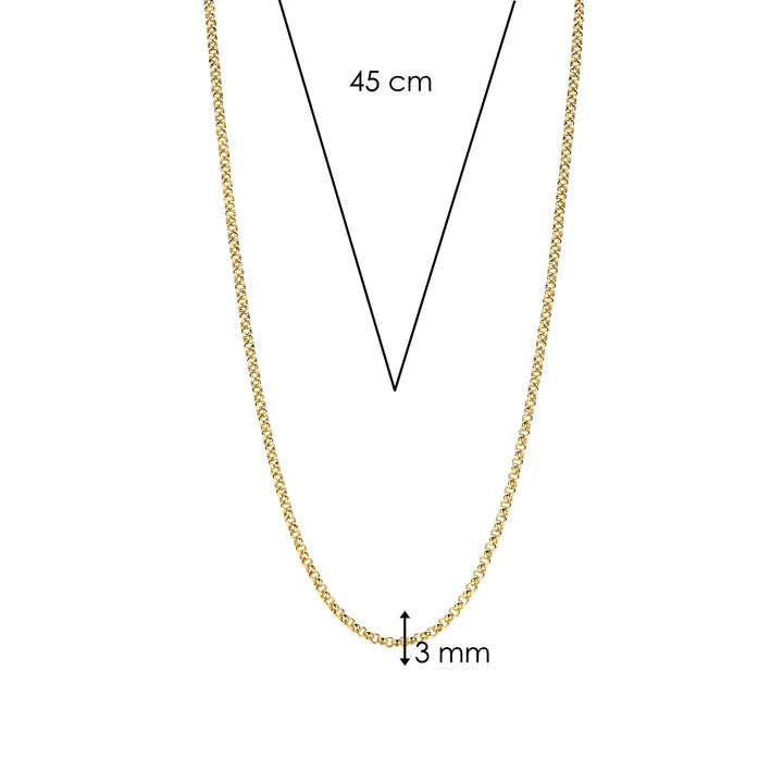 TI SENTO Gold-Plated Silver Mariner Necklace in 45 cm in yellow gold