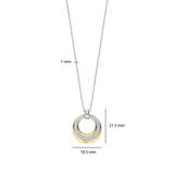  silver necklace with an 18ct gold vermeil circular pendant 