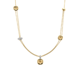 Layered Cushion Necklace Yellow
