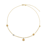 Layered Cushion Necklace Yellow
