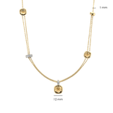 Layered Cushion Necklace Yellow
