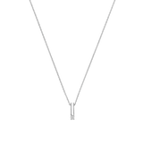 Zirconia Bar Necklace Silver
