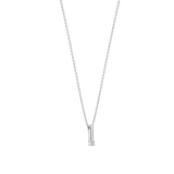 Zirconia Bar Necklace Silver
