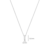 Zirconia Bar Necklace Silver

